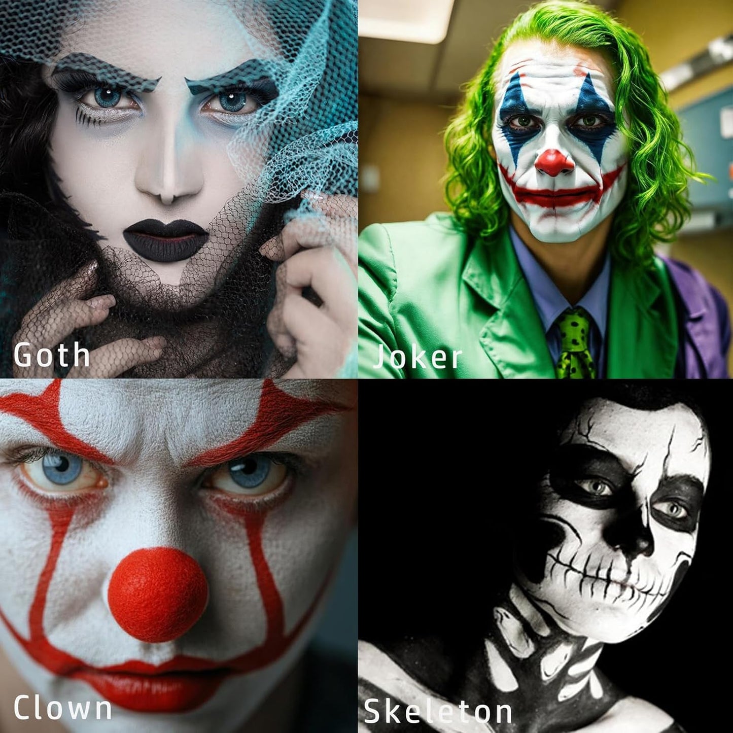 Clown White Liquid Foundation - Waterproof Halloween Face Paint for Skeletons, Vampires & Cosplay | 50ml