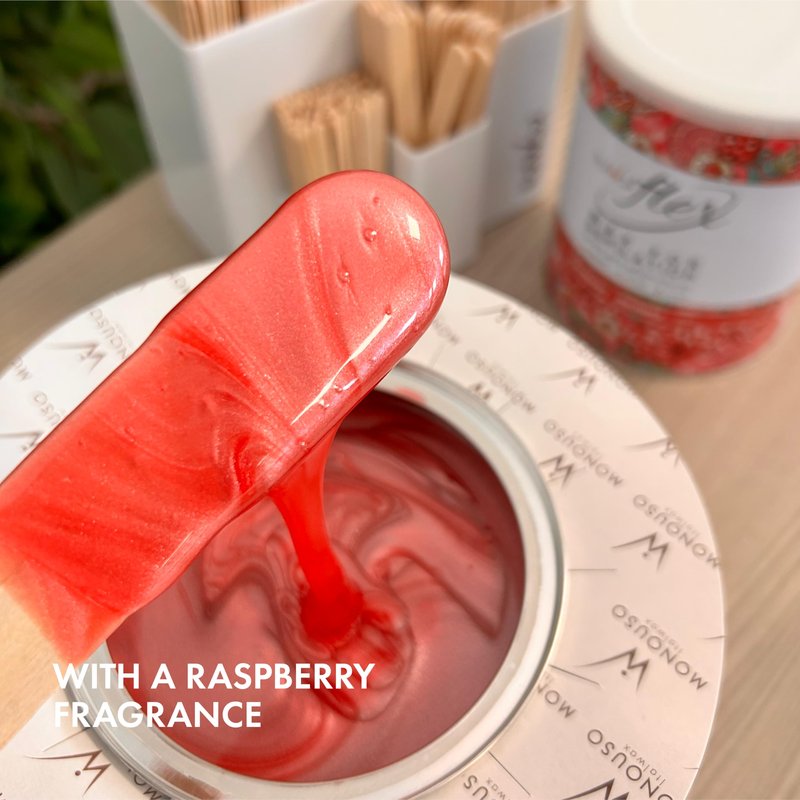 Italwax Flex Raspberry - 14oz (397 g) - Soft wax tin for hair removal - Uncented - Liposoluble syntetic formulation - Ideal for waxing all body area - Made in Italy