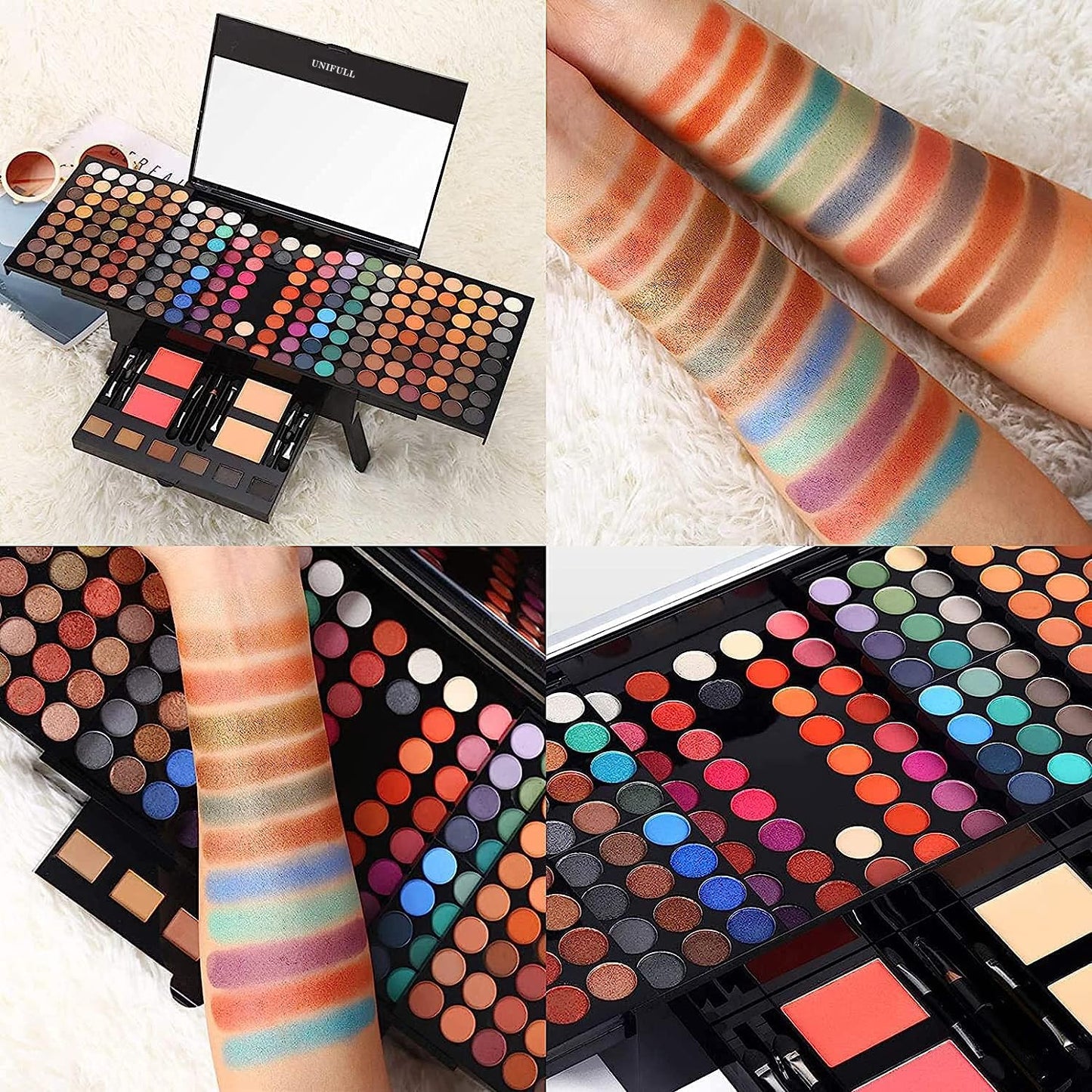 Professional 190 Colors Makeup Palette - All-in-One Kit for Women & Beginners | Includes Eyeshadow, Lipstick, Powder, Eyeliner, Concealer