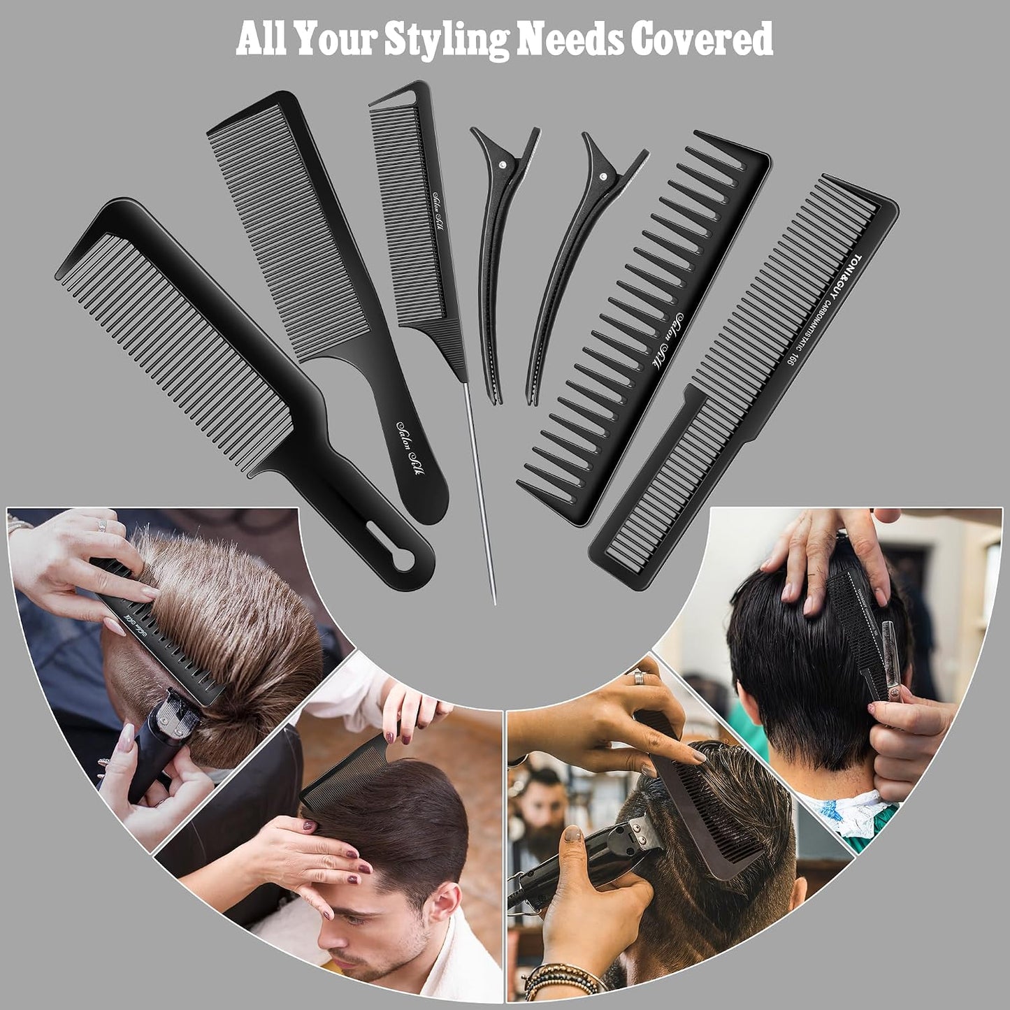 Professional Hair Cutting & Shaving Brush Comb Set - 13PCS Barber Tools for Stylists | Premium Quality