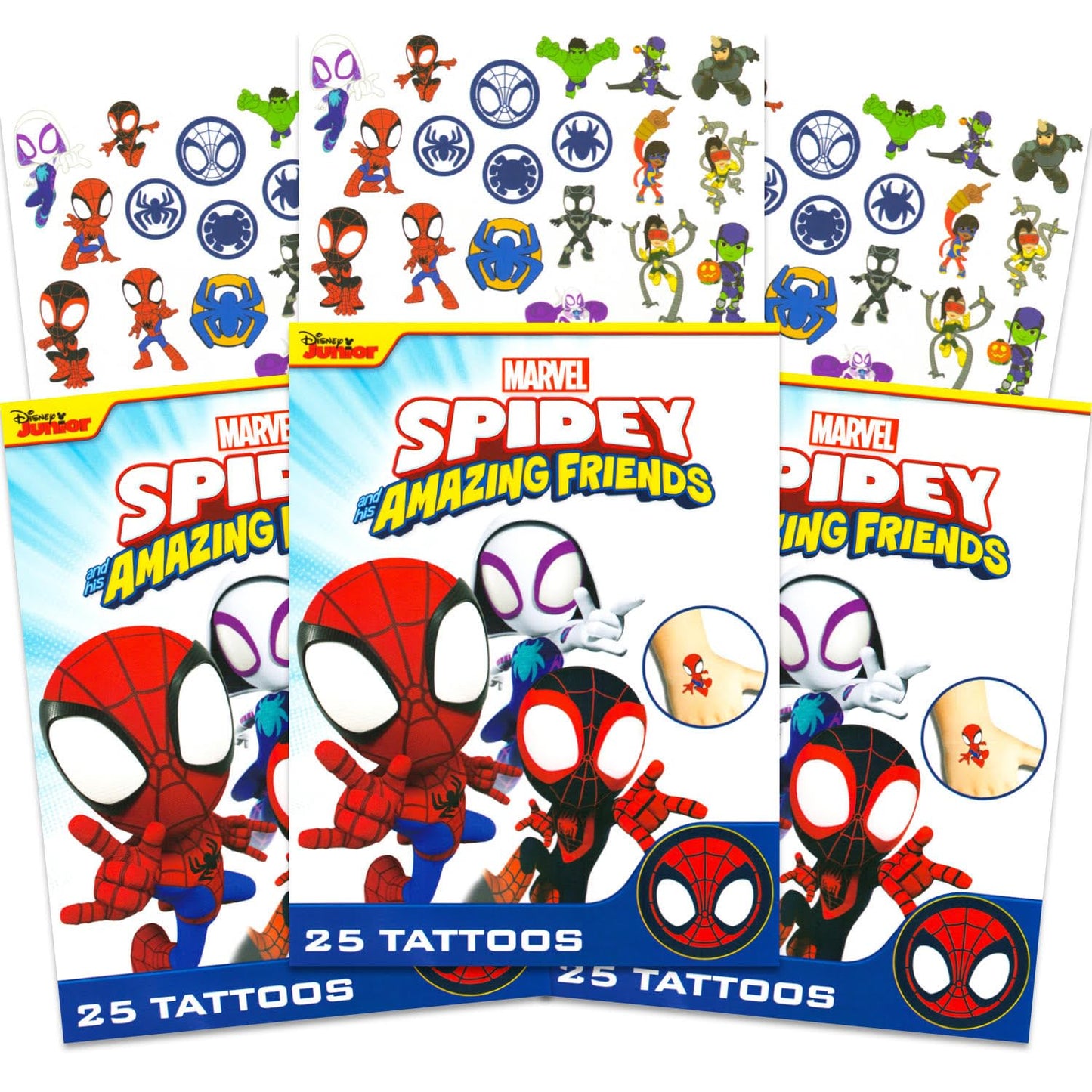 Spidey Tattoos for Kids - 75 Temporary Spiderman Party Favors | Fun Kids' Tattoos for Celebrations