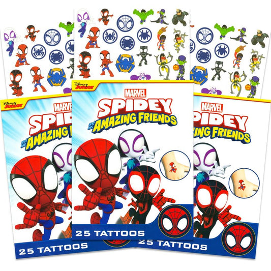 Spidey Tattoos for Kids - 75 Temporary Spiderman Party Favors | Fun Kids' Tattoos for Celebrations