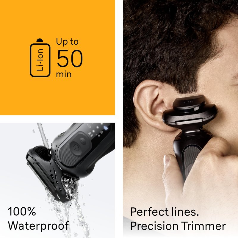 Braun Electric Razor for Men Series 5, Electric Shaver, Precision Trimmer, Extra Shaver Head, 4-in-1 Clean & Charge Center, S5 5165ps