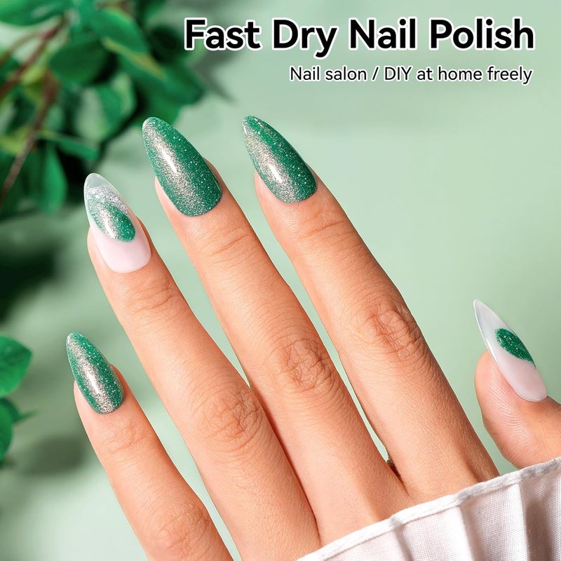 Dreamy Teal Glitter Nail Polish - Fast Drying, Toxic-Free Formula with High Shine Finish | 15ml