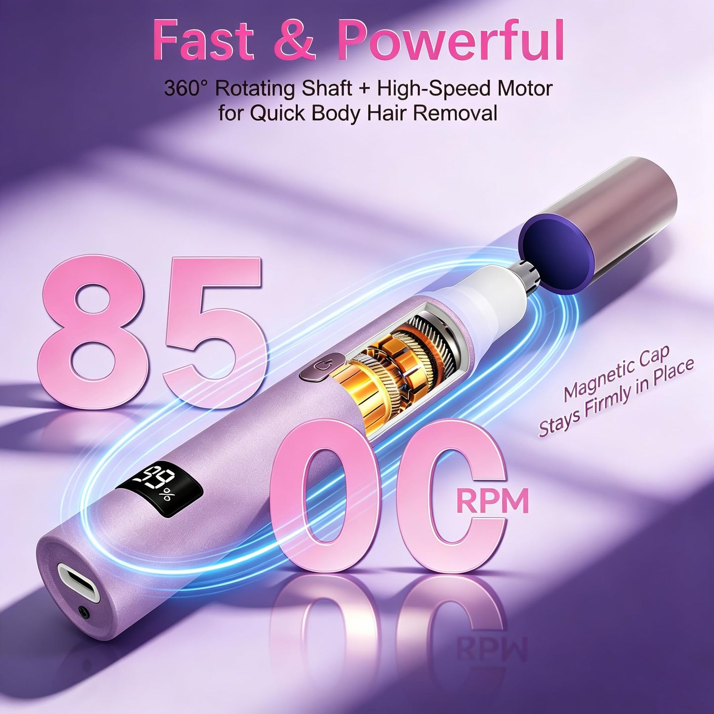 RUIM Electric Nose Hair Trimmer for Women, 4-in-1 Painless Facial Grooming Kit with Eyebrow Trimmer, Nose & Ear Trimmer, Facial Shaver - USB-C Rechargeable, Waterproof, LED Display