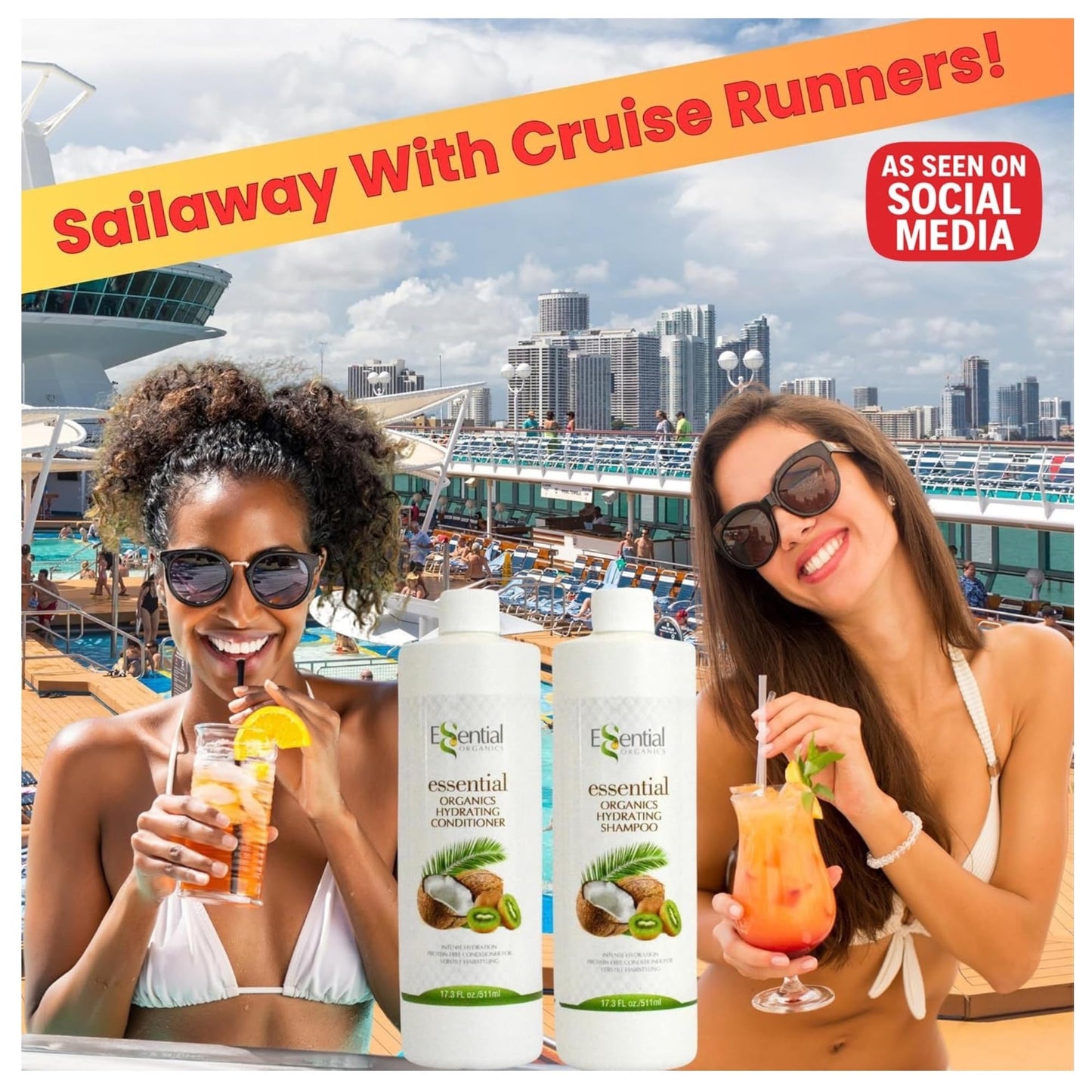 Cruise Runners 2x17.3oz Rum Runners for Cruise Liquor Smuggle Bottle Empty Shampoo Bottles Hidden Alcohol Container Flasks for Liquor Disguise Secret Plastic Flask Discreet
