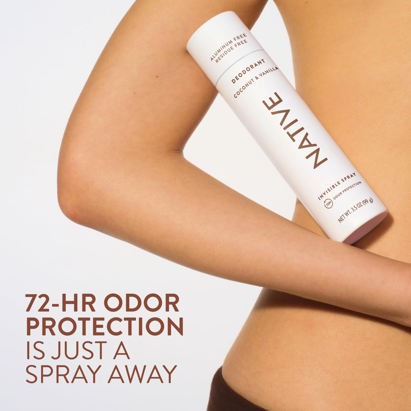 Native Deodorant & Body Spray, Coconut & Vanilla, 72-Hour Odor Protection for Underarms & Body, Aluminum Free, Quick Drying, 3.5 oz