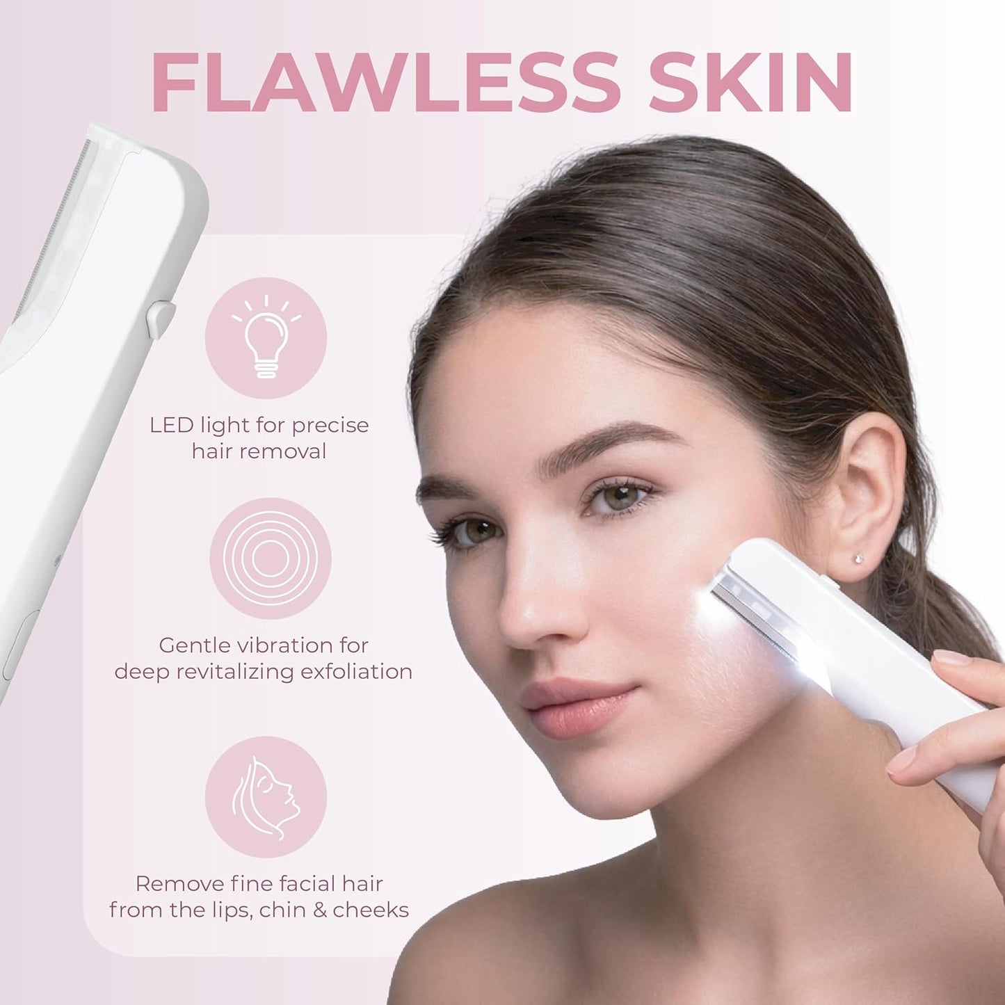 RIKI Dermaplaning Facial Tool - Stainless Steel Razor for Peach Fuzz Removal & Gentle Exfoliation | At-Home Skincare Tool