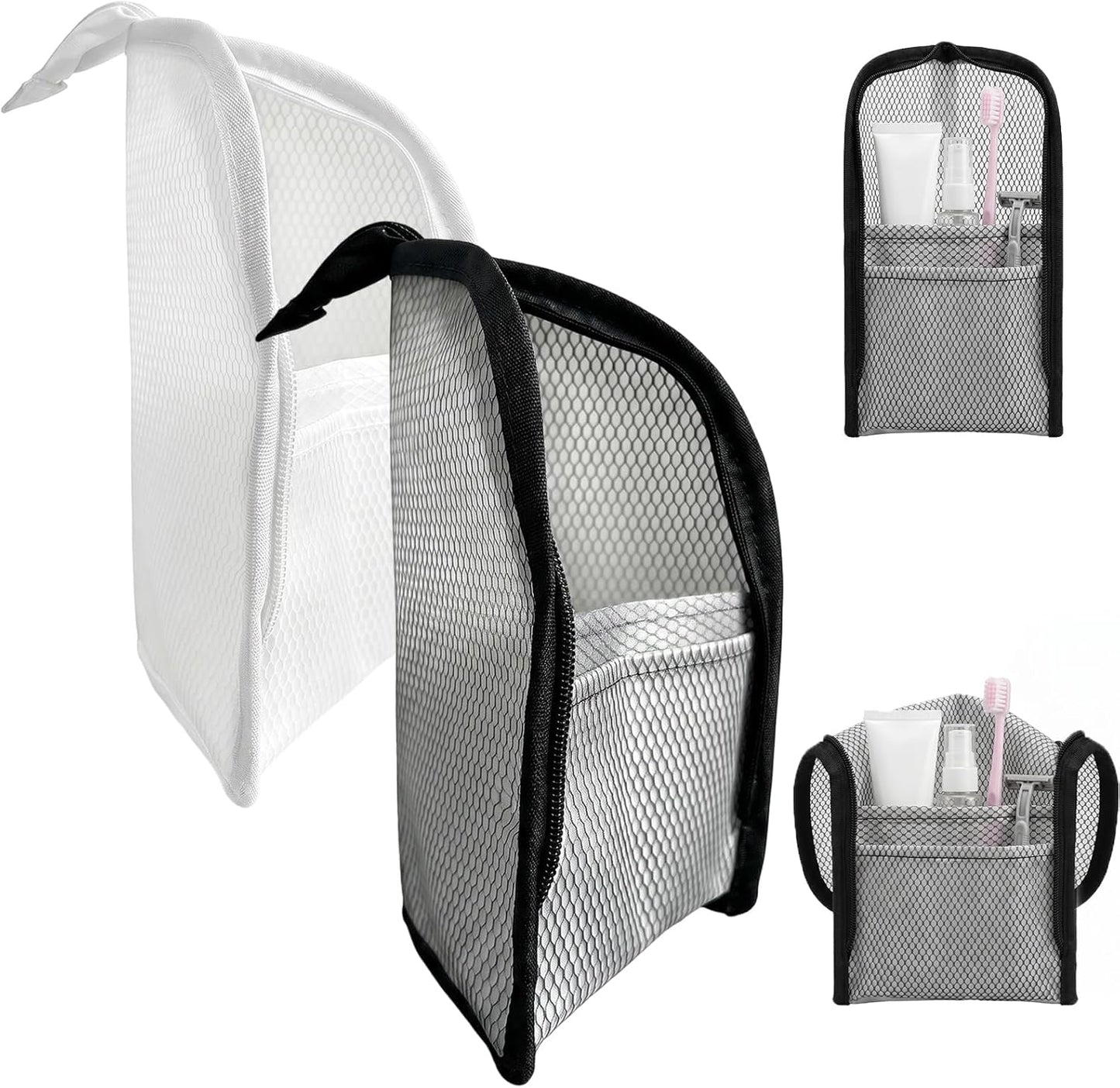 Portable Travel Toiletry Bag - Waterproof EVA Hanging Cosmetic Organizer | Lightweight Black Design
