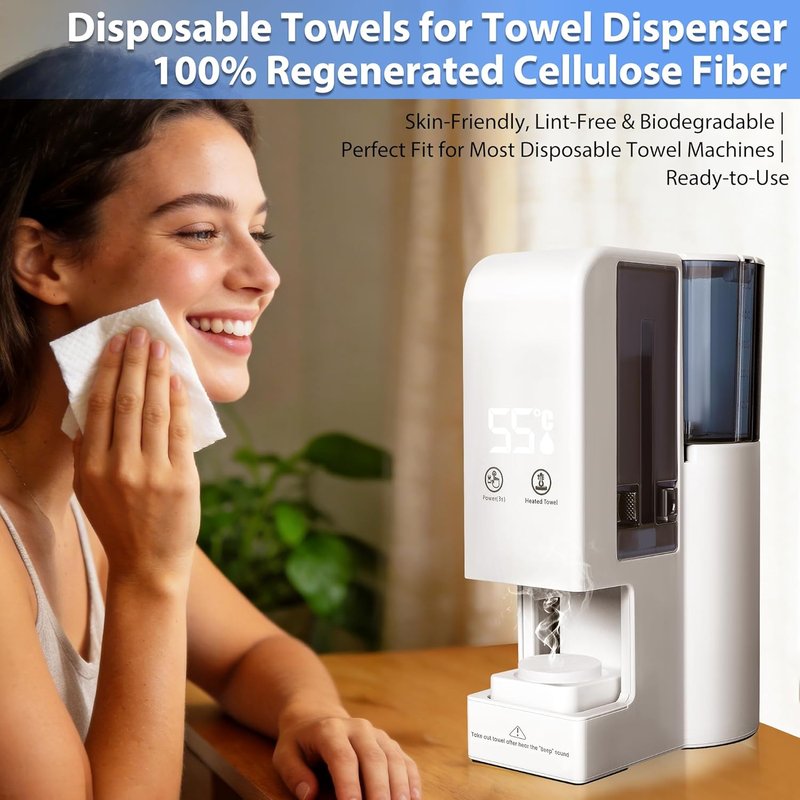 Automatic Face Towel Heater - 5-Second Heating, 55°C Steam | Portable Towel Warmer with 100 Disposable Towels