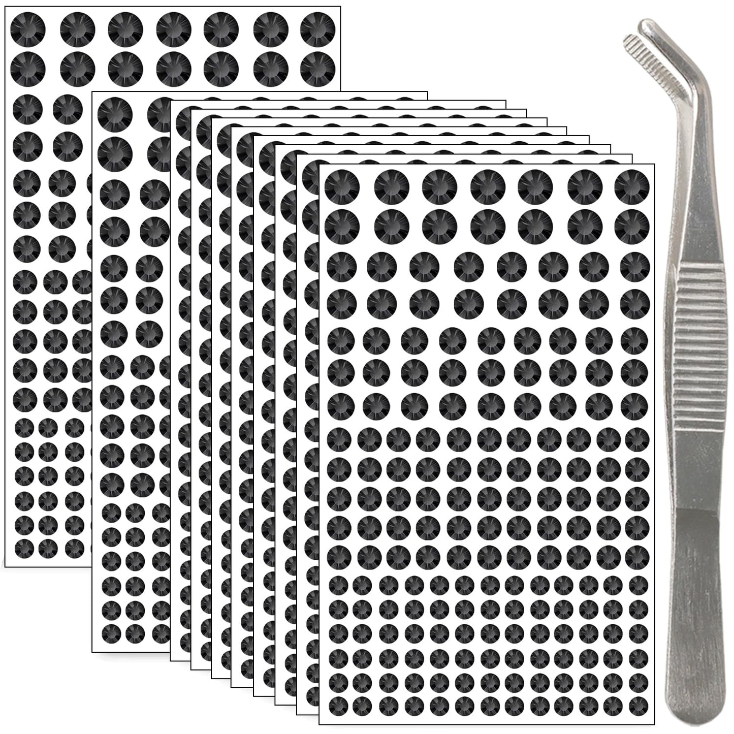 Hair Gems - 1760 Pcs Self-Adhesive Clear Rhinestones for Face, Body & Nail Art | Festival & Halloween Makeup