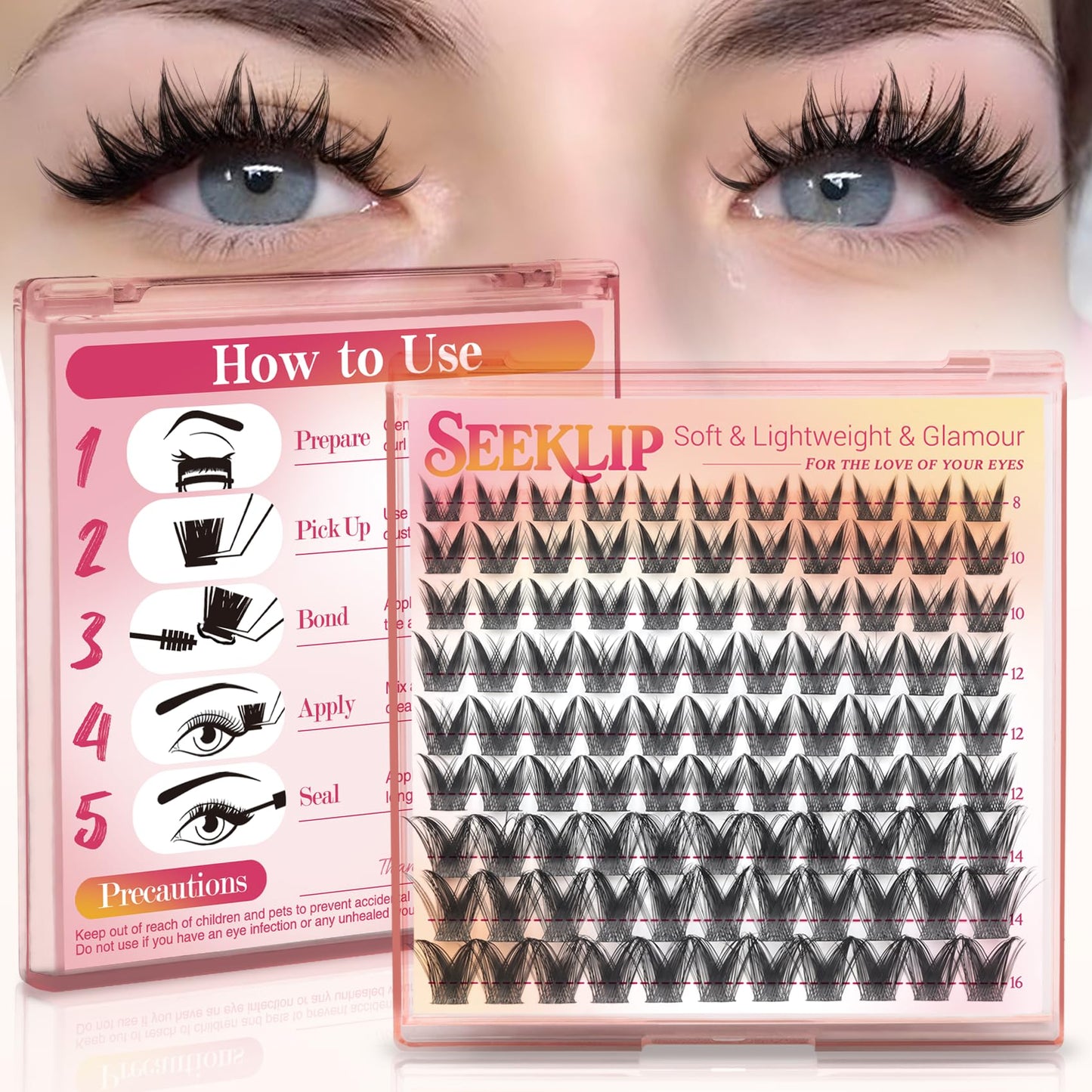 Manga Lash Clusters Anime Eyelashes Clusters with Wet Look Spikes (Vista)