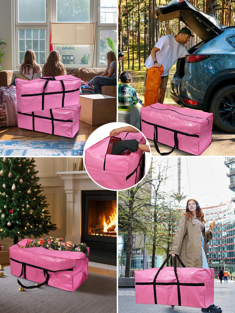 WORKPRO 1-Pack 66 Gallon Extra Large Moving Bags with Zippers & Carry Handles, Heavy-Duty Storage Totes, 45" x 16" x 22", Holds Up to 110 lbs, for Moving, Dorm Move-In & Storage Organization, Pink