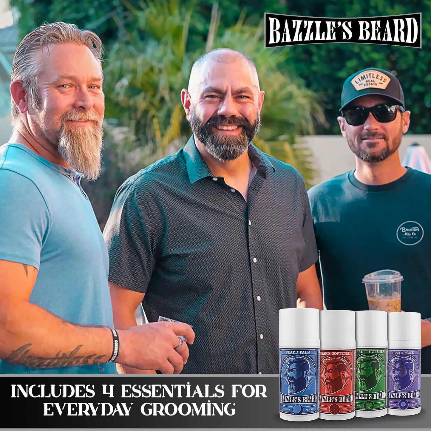 Bazzle's Premium Beard Care Kit – All-in-One Grooming Giftbox for Men with Balm, Softener, Thickener & Growth Mask, Complete Beard Growth Kit for Mustache Care, Maintenance, & Daily Styling