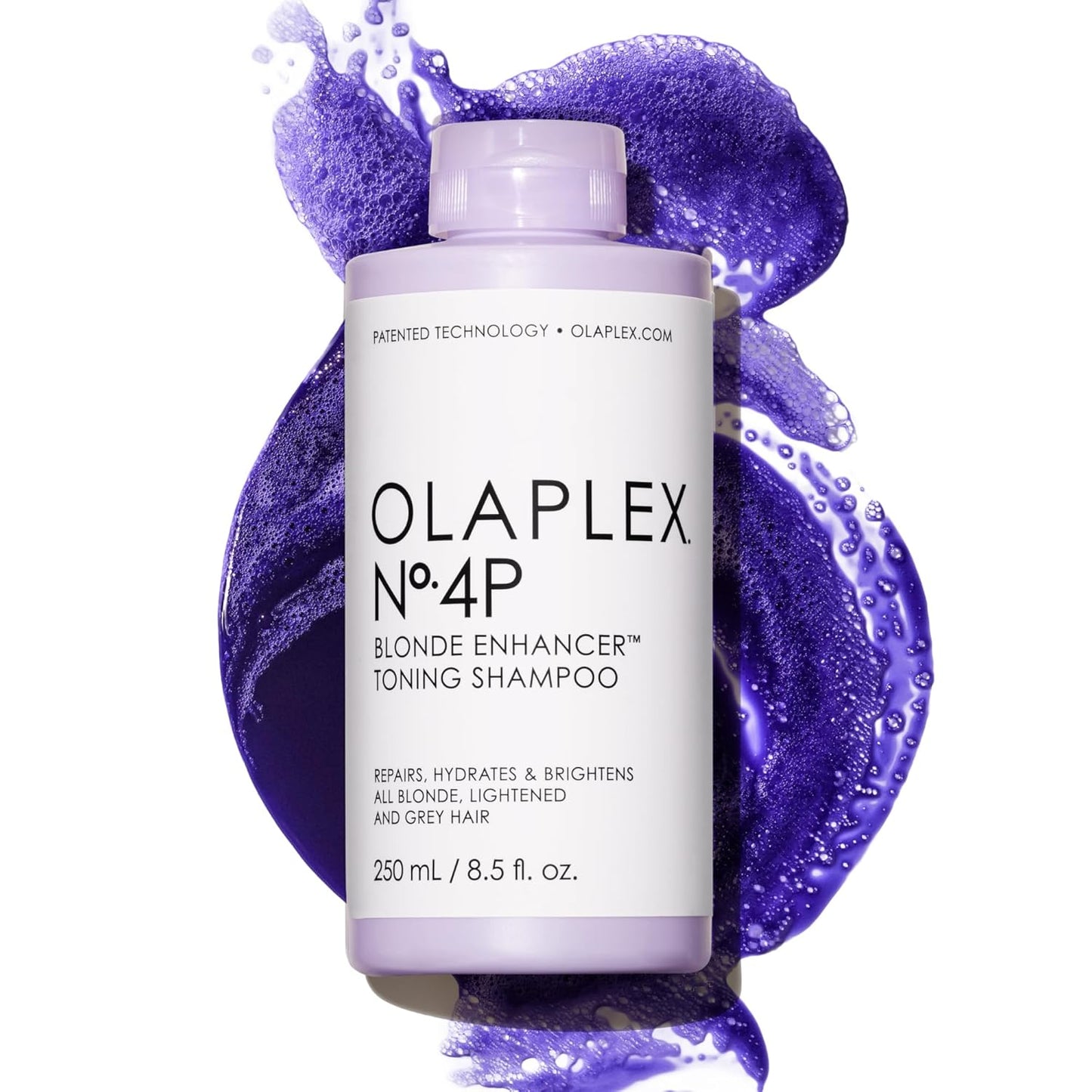 Olaplex Nº.4P Blonde Enhancer Purple Toning Shampoo - Neutralizes Brassiness & Repairs Damaged Hair | For All Hair Types