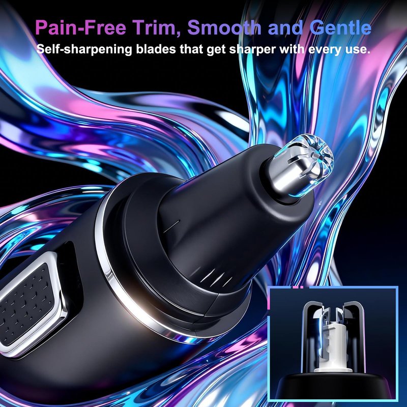 AREYZIN Nose Hair Trimmer for Men,Rechargeable Ear and Nose Trimmer,Professional Eyebrow & Facial Hair Trimmer,Sliver