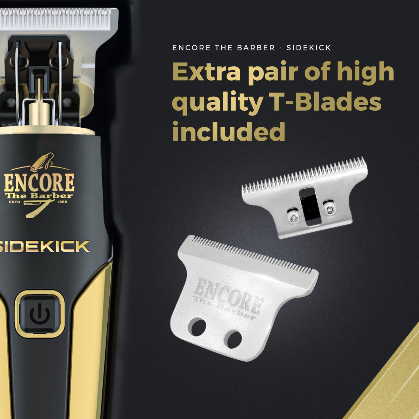 Sidekick Professional Barber Cordless Electric Hair Trimmer for Men | Clean Cutting | Lightweight |1.5 Hours Run time | Gentle on Skin | 10 pcs Grooming kit for Head & Beard