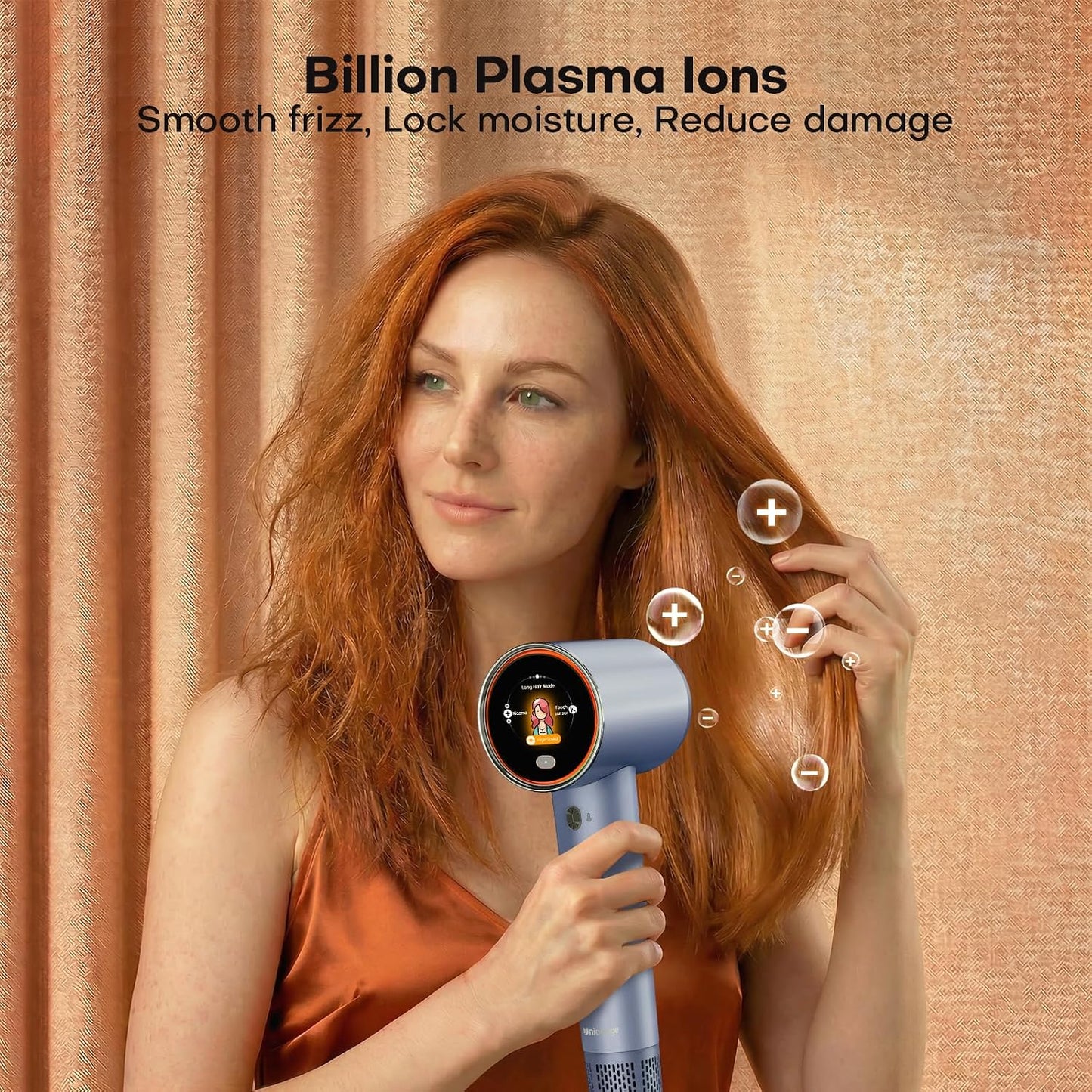 High-Speed Hair Dryer - Ionic Blow Dryer with 110,000RPM Motor | Ultra-Fast Drying, Low Noise, Smart LCD Display