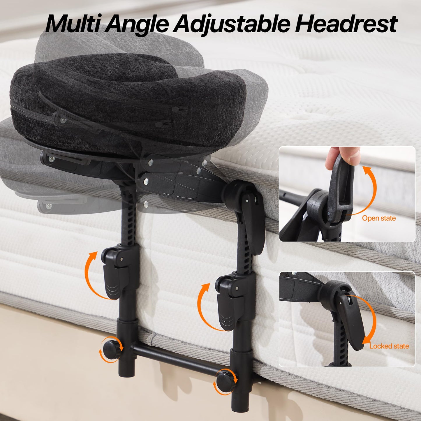KCC Adjustable Massage Face Cradle for Bed, Home Massage Kit for Sleeping Mattress,Portable Massage headrest with Memory Foam Pillow, Head Rest Support-Eye Surgery Recovery