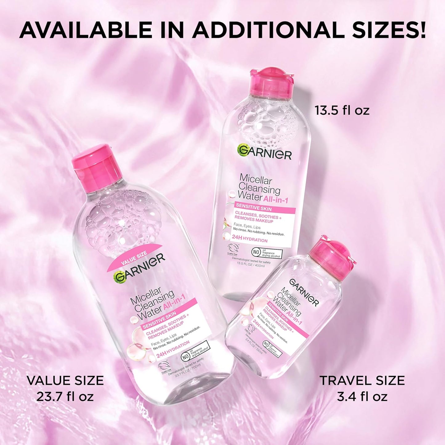Garnier Micellar Water - Hydrating Facial Cleanser & Makeup Remover for Sensitive Skin | 13.5 Fl Oz (400mL)