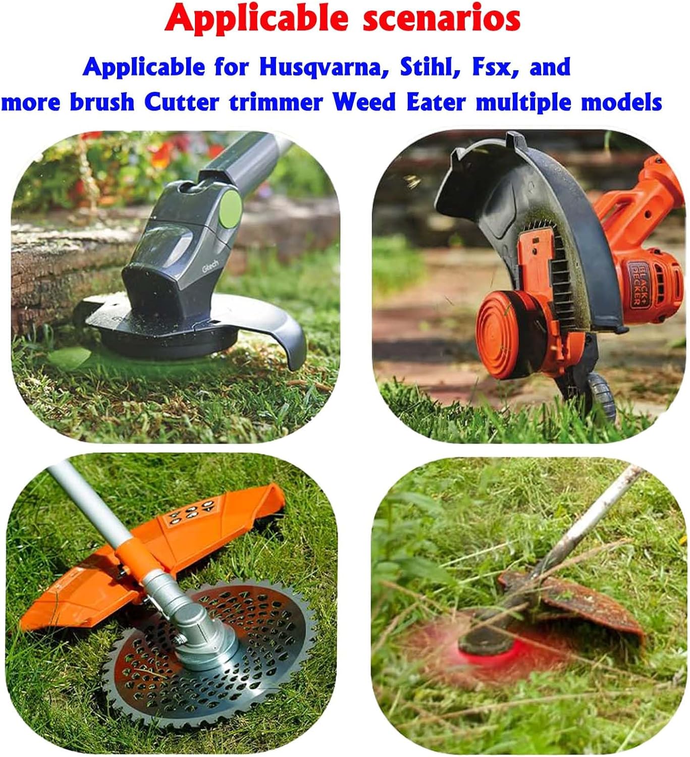 Carbide Tipped Brush Cutter Blades - 9" x 36 Teeth with Adapter Kit | 2PCS for Weed Eaters & Trimmers