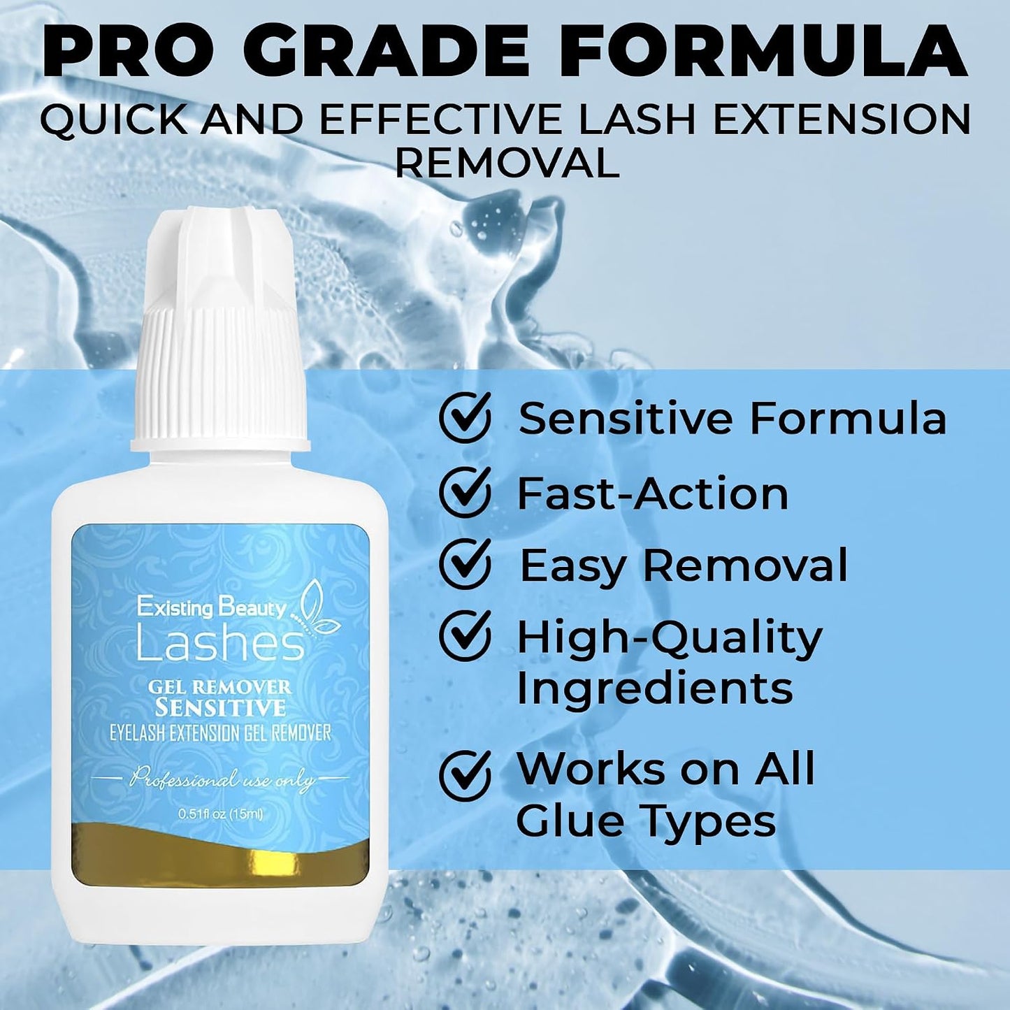 Sensitive Lash Remover Gel - GBL Free & Fast-Acting Formula | 15 ml (2 Pack)