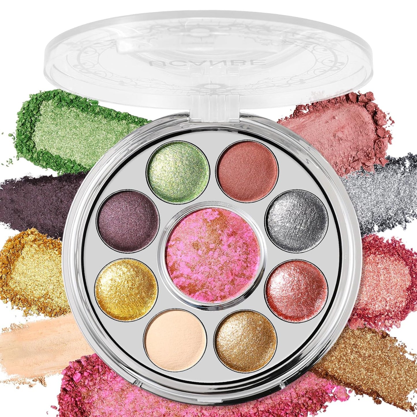 UCANBE Baked Eyeshadow & Blush Palette - High Pigmented Matte & Shimmer Makeup | Compact Design, 01 Medieval Banquet