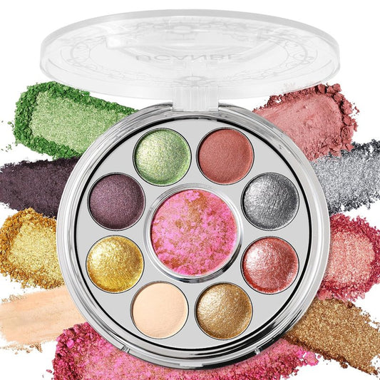 UCANBE Baked Eyeshadow & Blush Palette - High Pigmented Matte & Shimmer Makeup | Compact Design, 01 Medieval Banquet