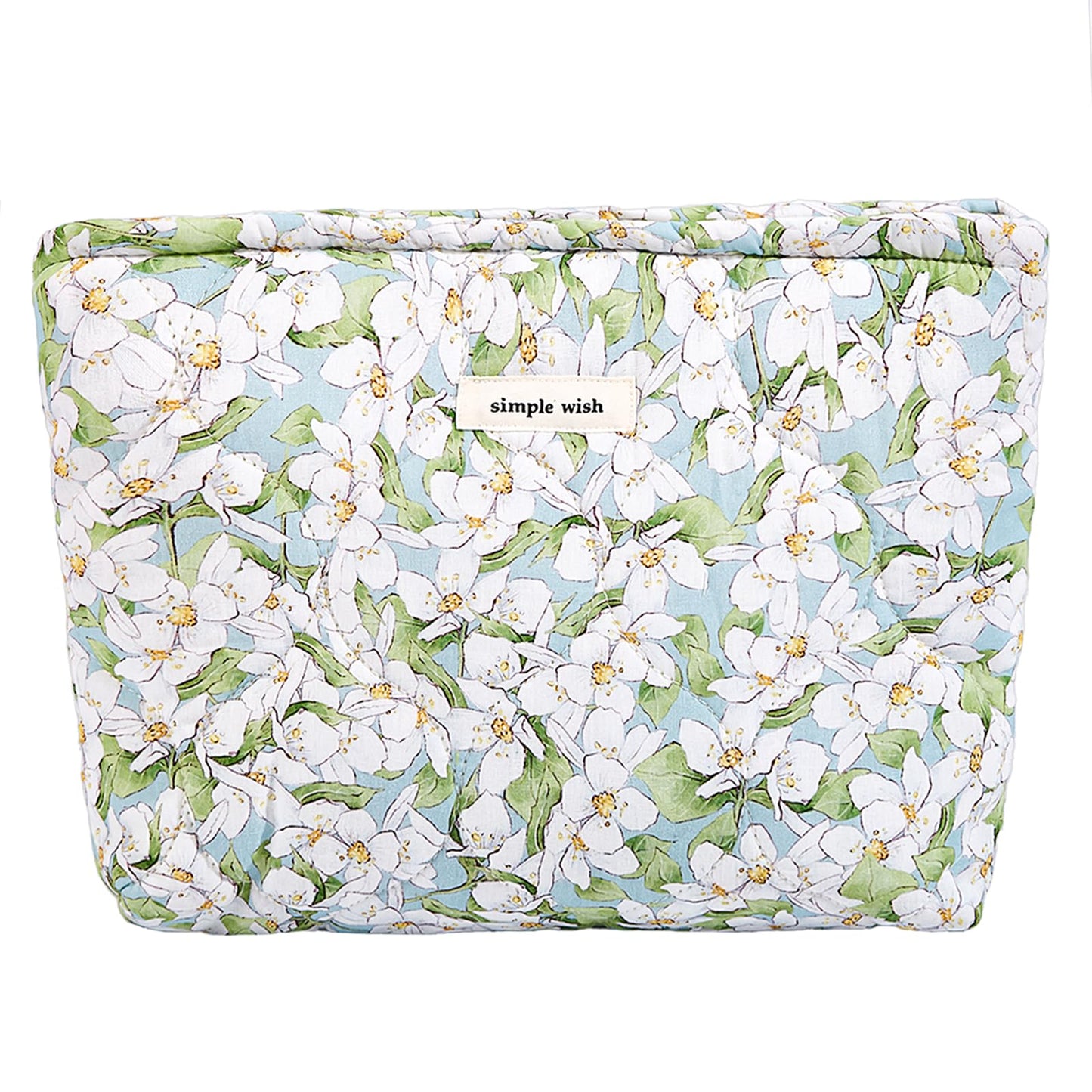 Sminra Floral Makeup Bag Large Travel Cotton Quilted Cosmetic Makeup Bag Organizer, Cute Coquette Aesthetic Zipper Portable Pouch Purse Toiletry Bag accessories