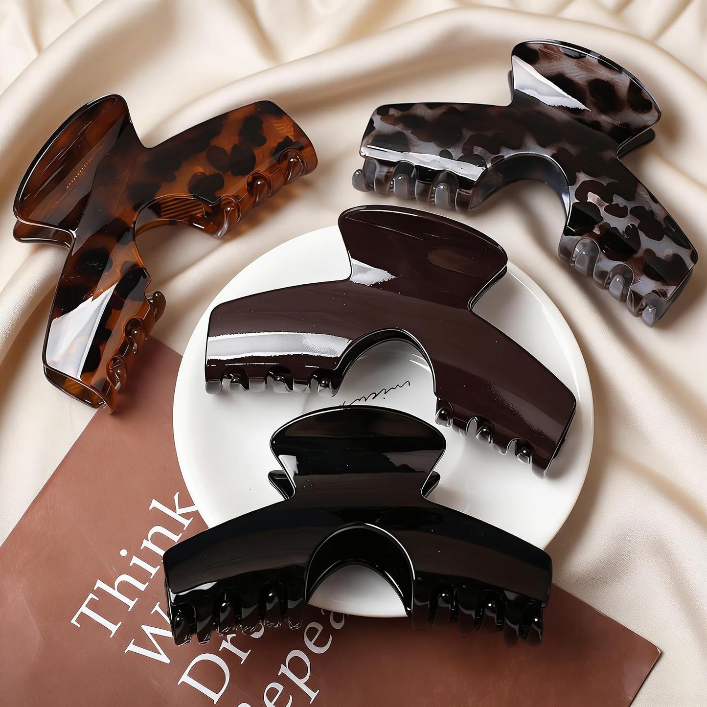 Hat Claw Clips for Women - 4PCS Strong Grip Hair Accessories for Trucker & Baseball Hats | Perfect for Thick Hair