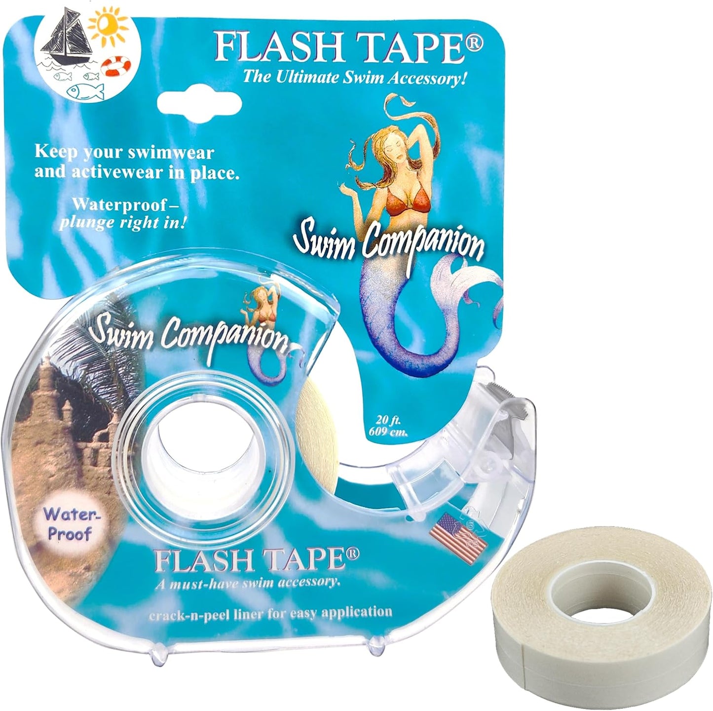Braza Swim Flash Tape - Double-Sided Clear Adhesive Body & Clothing Tape for Secure Fit | 2 Yards