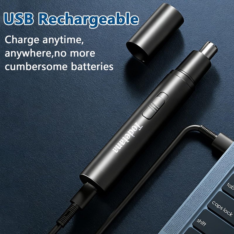 Todetana Nose Hair Trimmer for Men & Women, Painless Electric Nose & Ear Hair Trimmer, 360° Precision Trimming, USB Rechargeable, Easy Clean, Portable Grooming Tool, 2 Pack