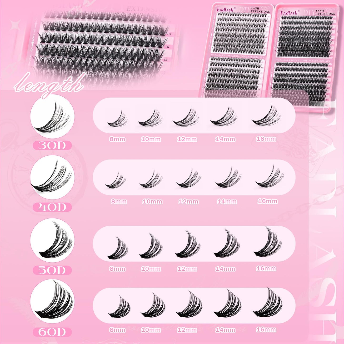 FADLASH Lash Clusters Natural Eyelash Extensions Kit