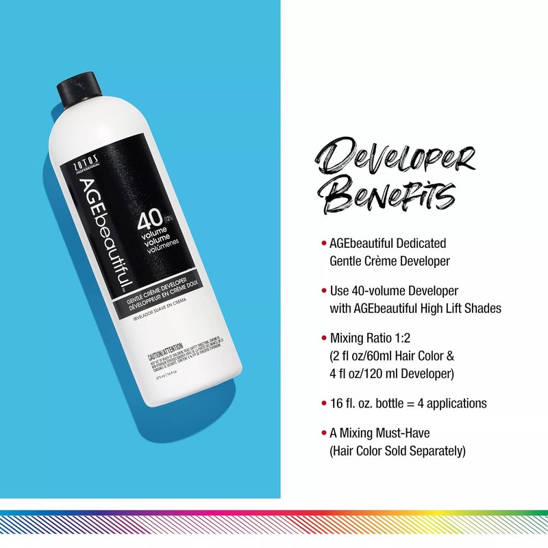 Gentle Creme Hair Developer for Permanent Color | Professional Gray Coverage & Long-Lasting Results - 32 oz