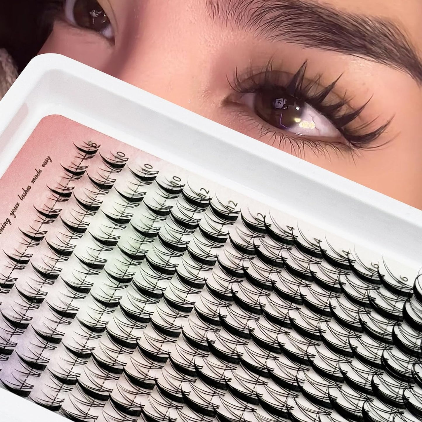 Manga Cluster Eyelash Extensions - Spiky C-Curl Wispy Lashes | 8-18MM, 140pcs, Ultra-Thin Band