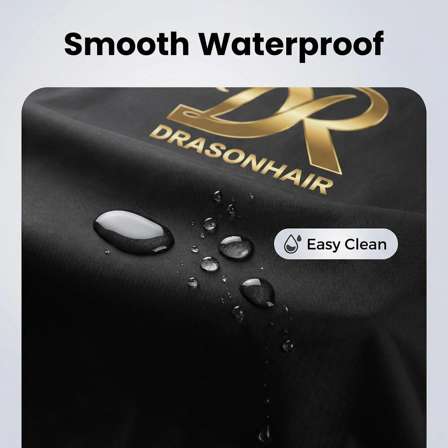 DR DRASONHAIR Barber Cape Waterproof Hair Sticking Resistant, Unisex Professional Hair Cutting Cape for Men Women (Black, 66" X 55")