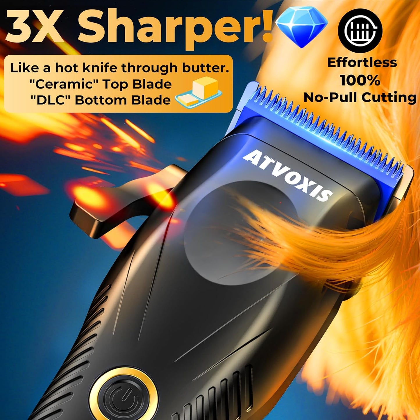 Professional Hair Clippers Set - 9000 RPM Brushless Motor, Cordless Design, Zero Gap Trimmers | Fast Charging, LED Display, Travel Pouch