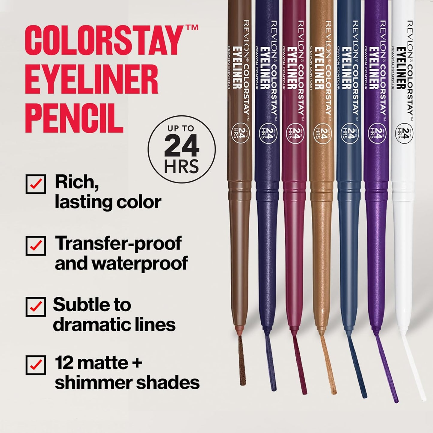 Revlon ColorStay Waterproof Eyeliner Pencil - Smudge-Proof, Long-Lasting Matte Finish | 202 Black Brown, 0.01 oz