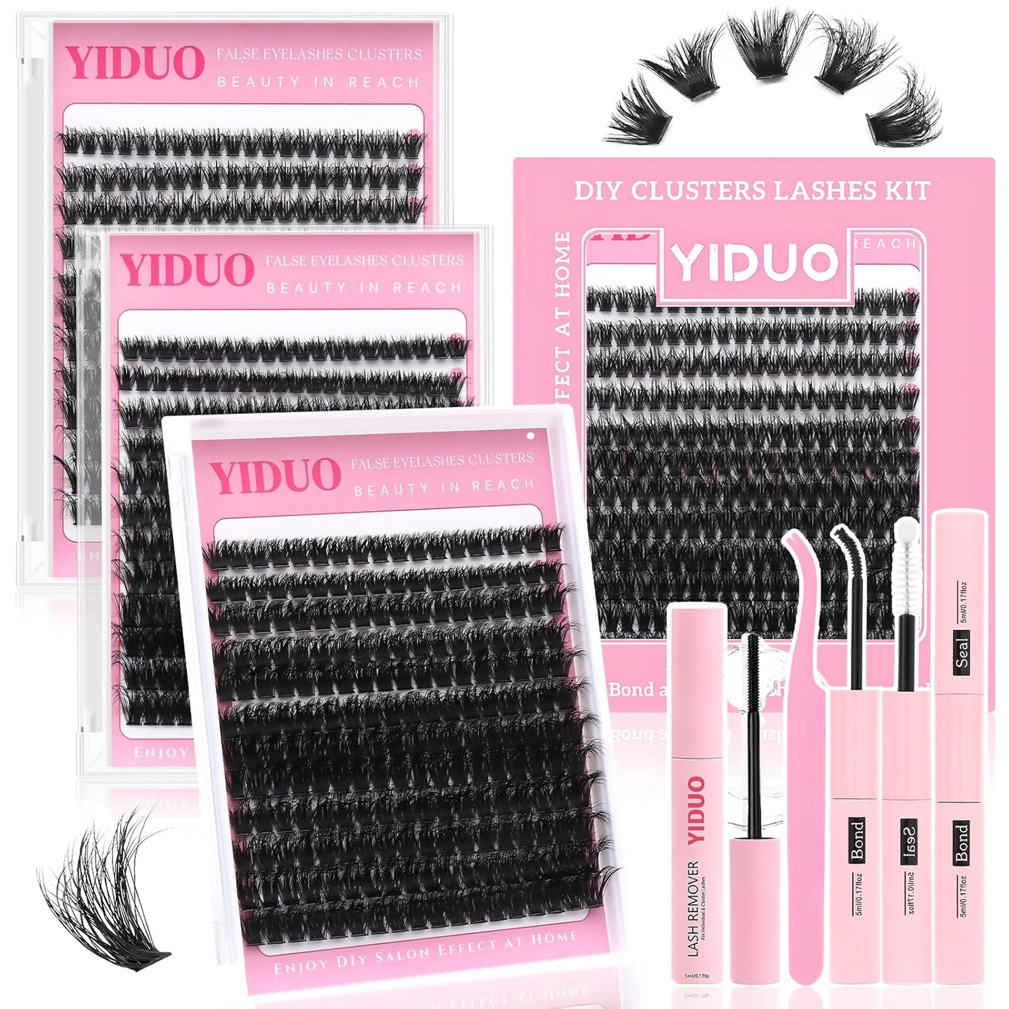 Lash Clusters Kit - 770 Pcs Faux Mink Volume Extensions | 5 Styles for DIY Home Use