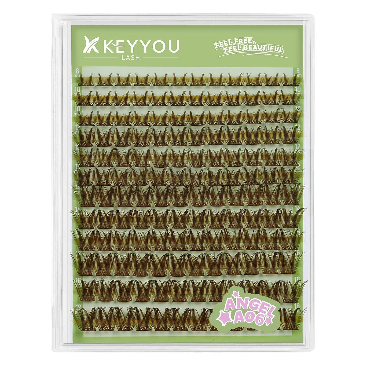 KEYYOU 3D Eyelash Clusters - 280pcs Wispy Volume Lashes | 80D D Curl, 9-18mm Mix