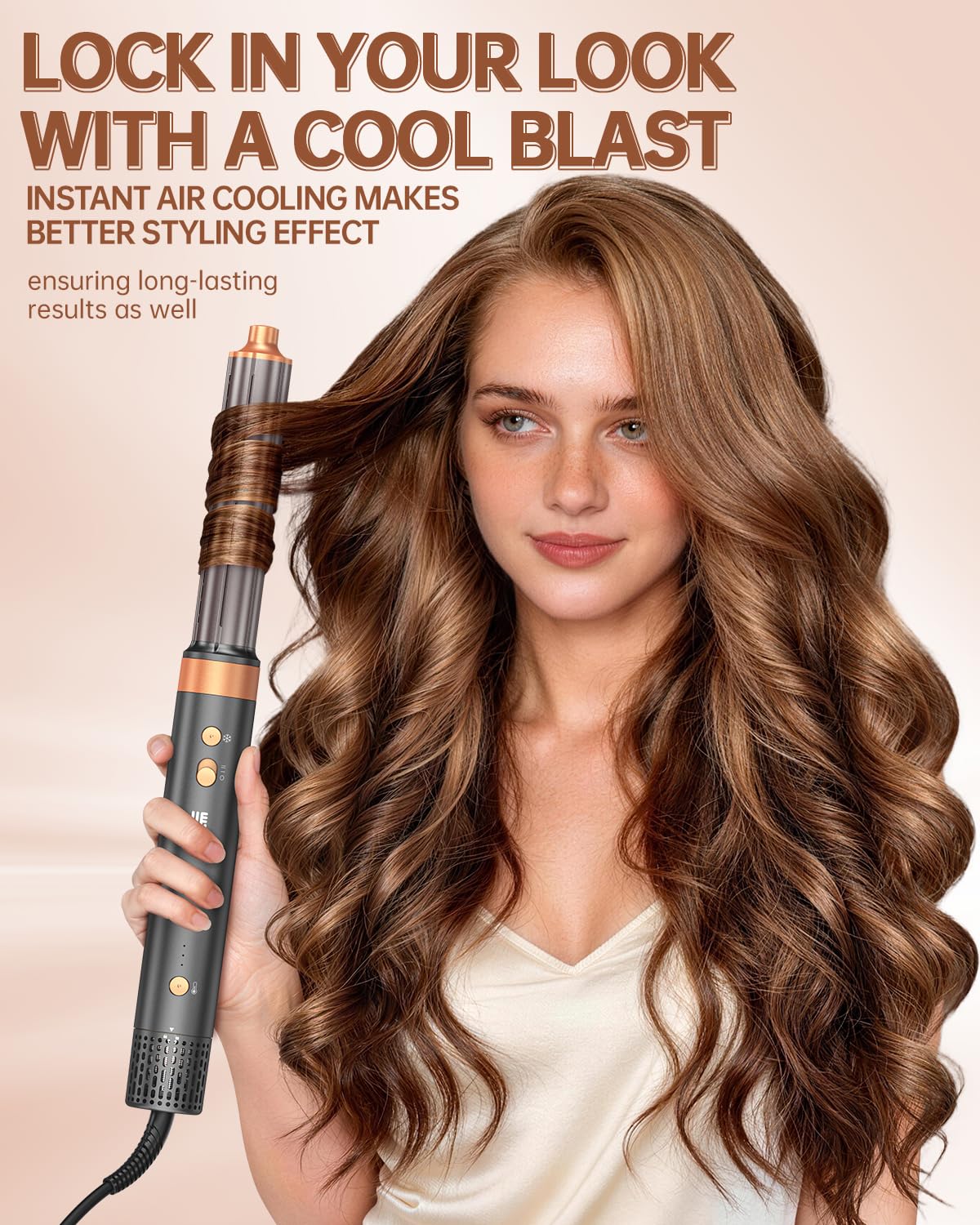 Hair Dryer Brush Air Styler - 7-in-1 Ionic Multi-Styling Tool | Fast Blow Drying, Auto Wrap Curlers, Frizz-Free Volumizer
