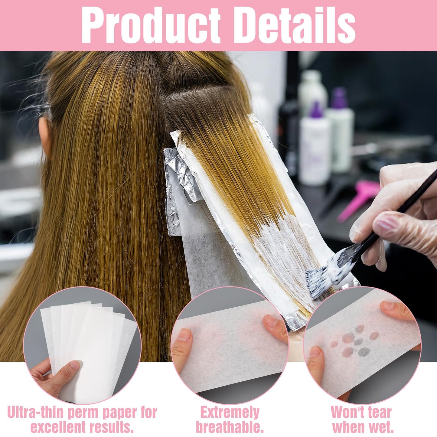 240 Pcs Perm Papers for Hair, 2 Sizes Disposable Thin End Papers for Hair Perm Heat-Resistant Salon Hairs Paper Wraps Hairstyling Curling Tool Applicable to Salon Shop Home (Large + Small)