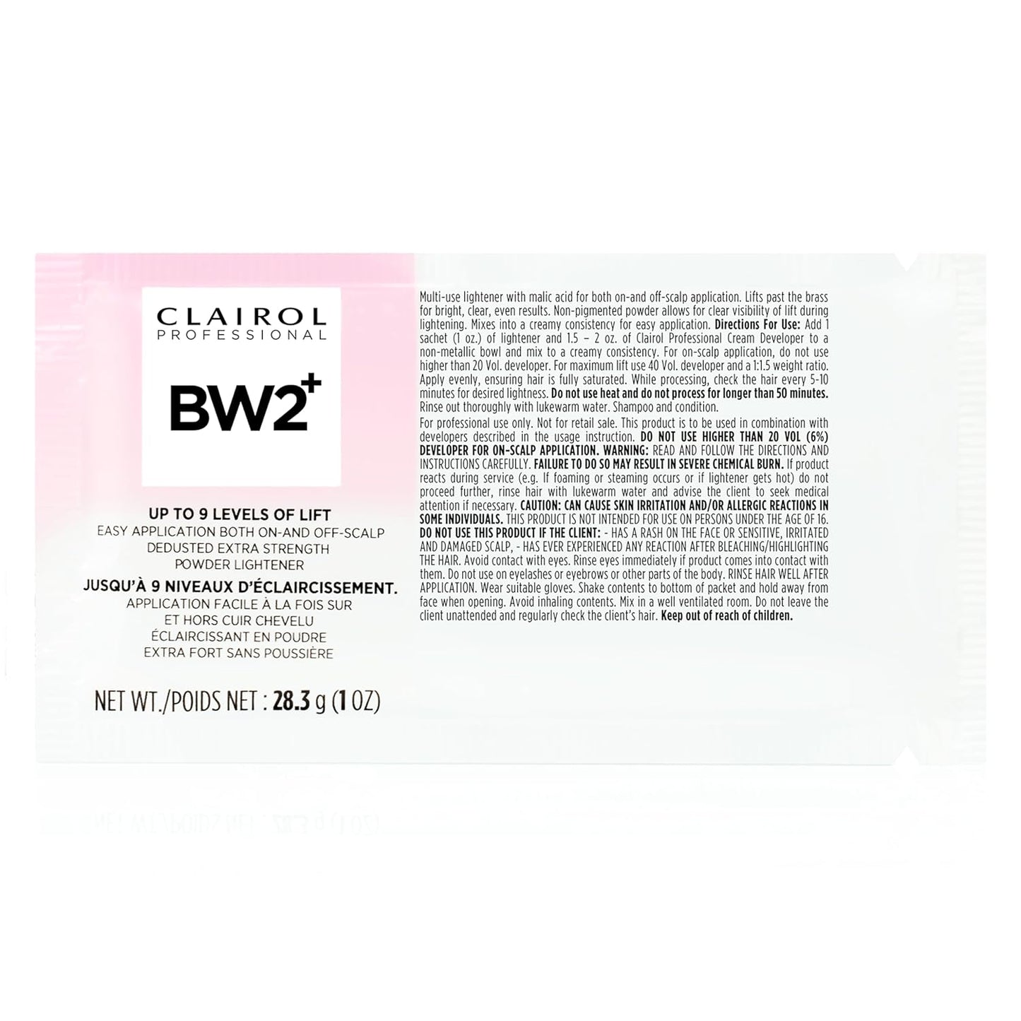 Clairol Professional BW2+ Powder Lightener - Extra Strength Hair Highlights & Lightening, Up to 9 Levels of Lift