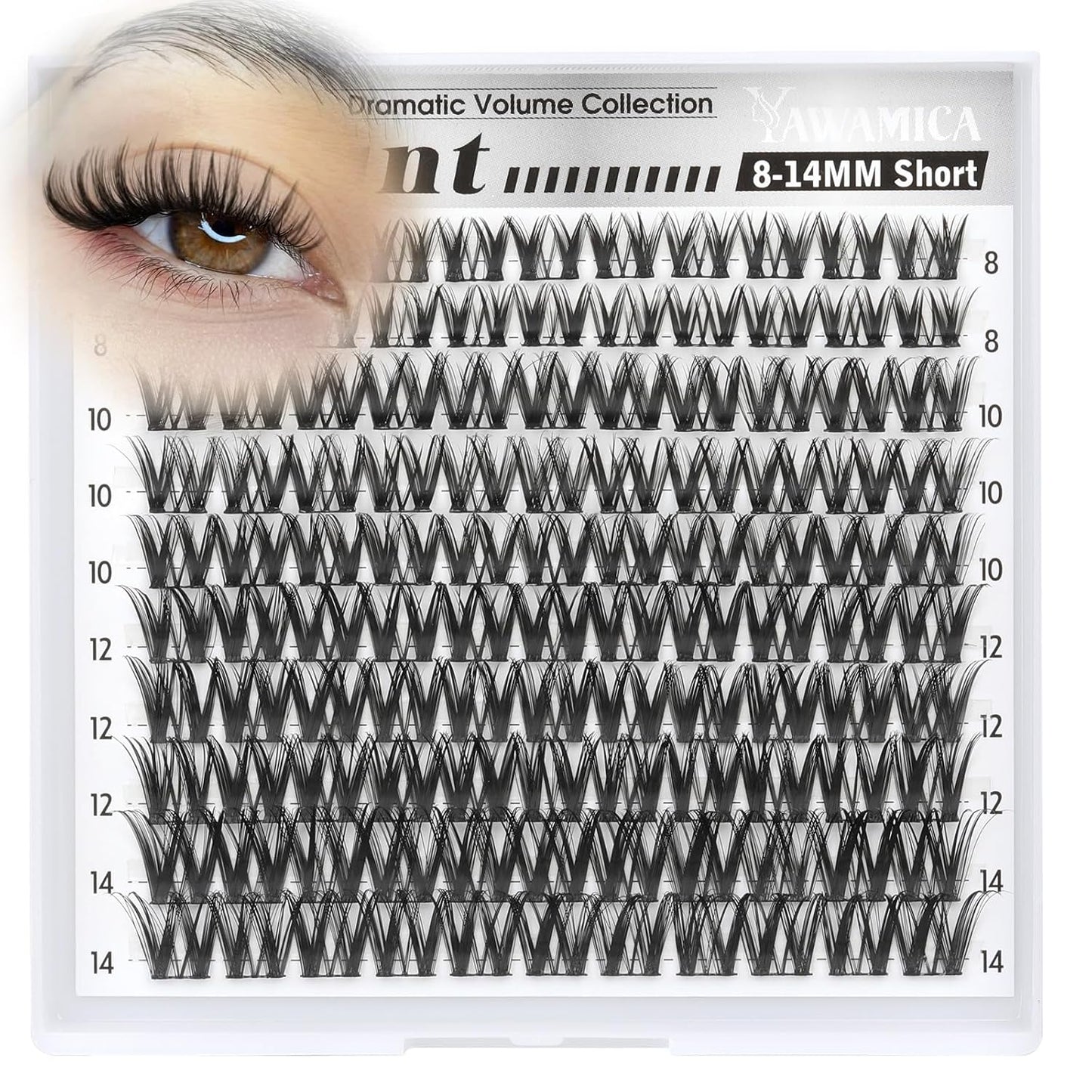 Natural Velour Brown Lash Clusters - Wispy Individual Lashes 8-14mm | CC Curl, Wide Band