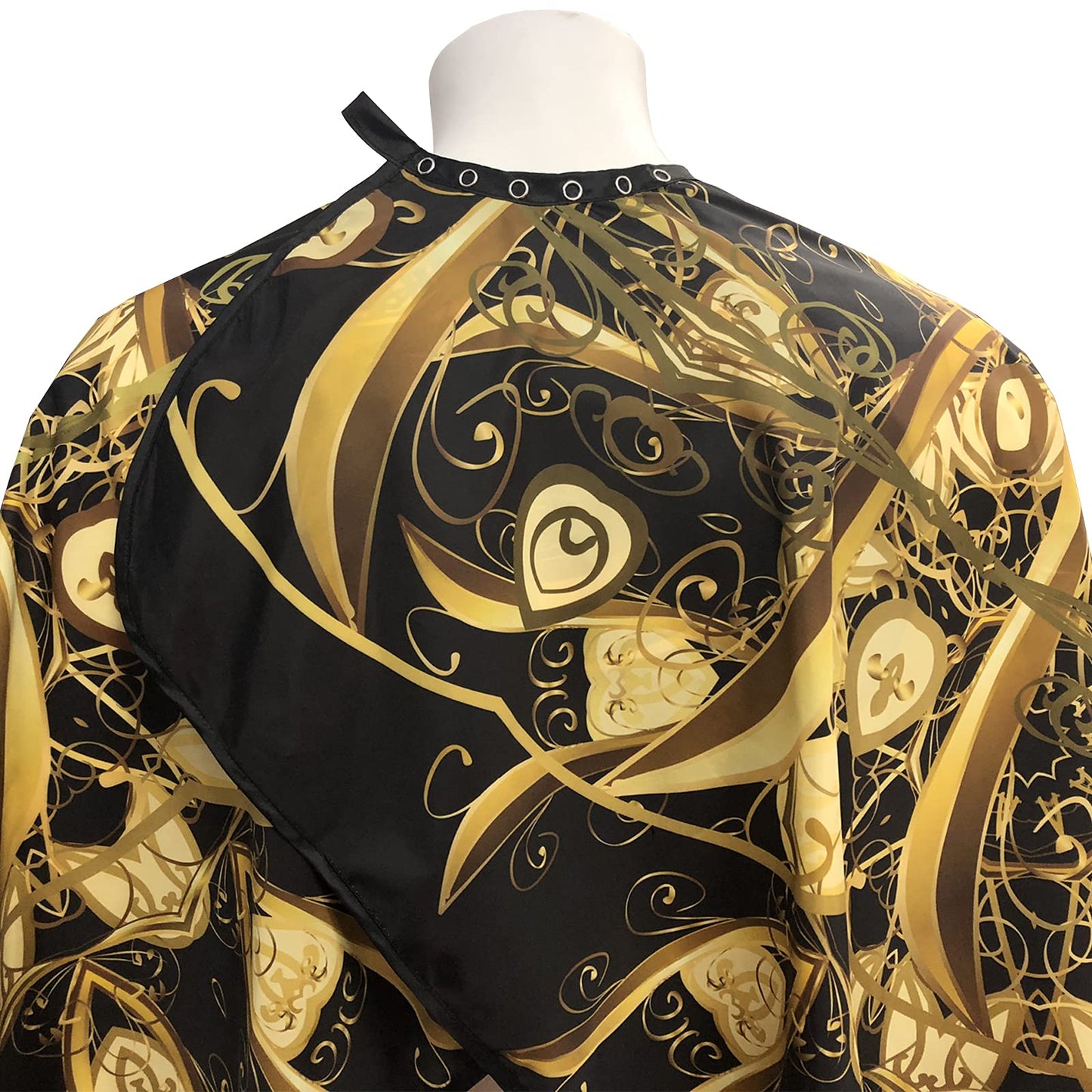 Pelocapa Barber Cape for Men - Professional Salon Cutting Gown With Snap Closures, Large Waterproof Hairdressing Cape - 63" 56" (Black Gold)