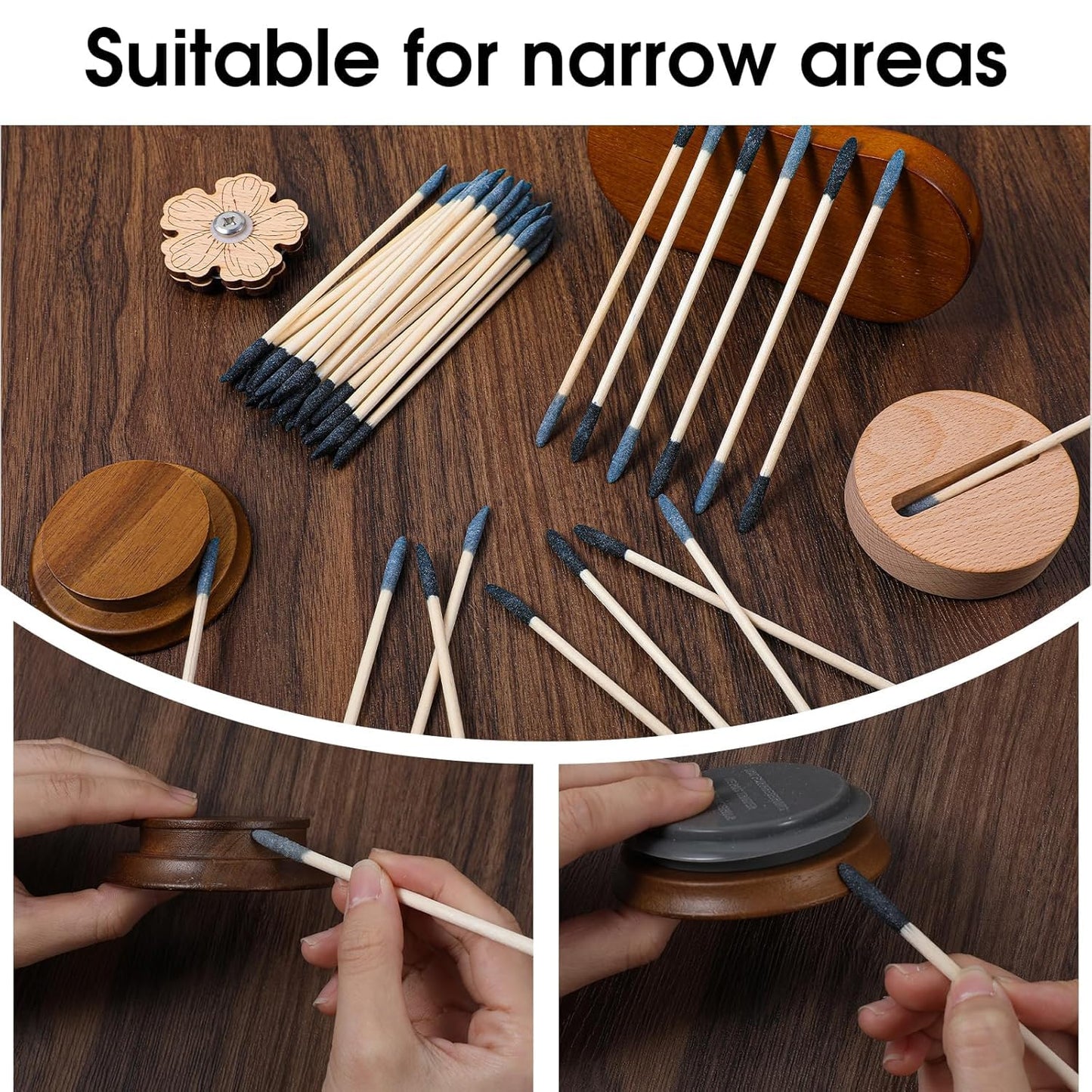 20/50Pcs Sanding Sticks, Double-Ended Matchstick Design Sanding Tools for Wood Plastic Models, 120/280 Grit Fine Detail Sander for Tight Spaces Crafts (5.4 x 0.2 Inch)