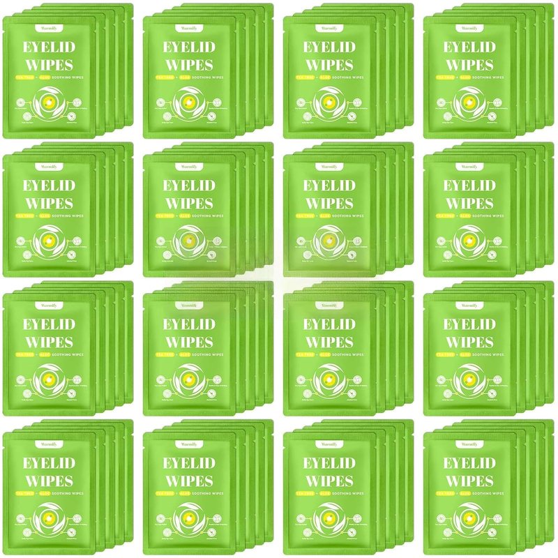 Eyelid Wipes - 80 Pcs Tea Tree Oil Cleansing Wipes for Sensitive Eyes | Alcohol-Free Daily Eye Care
