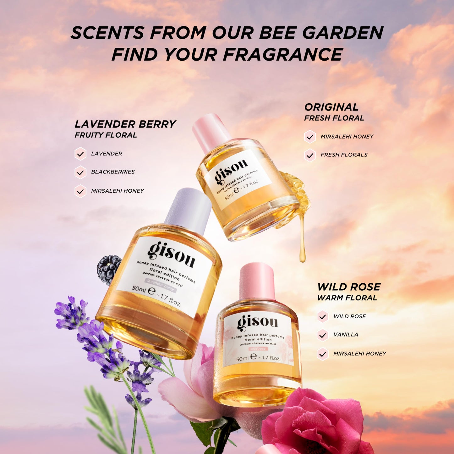 Gisou Honey Infused Hair Perfume (1.7. fl.oz) - Wildflower Honey