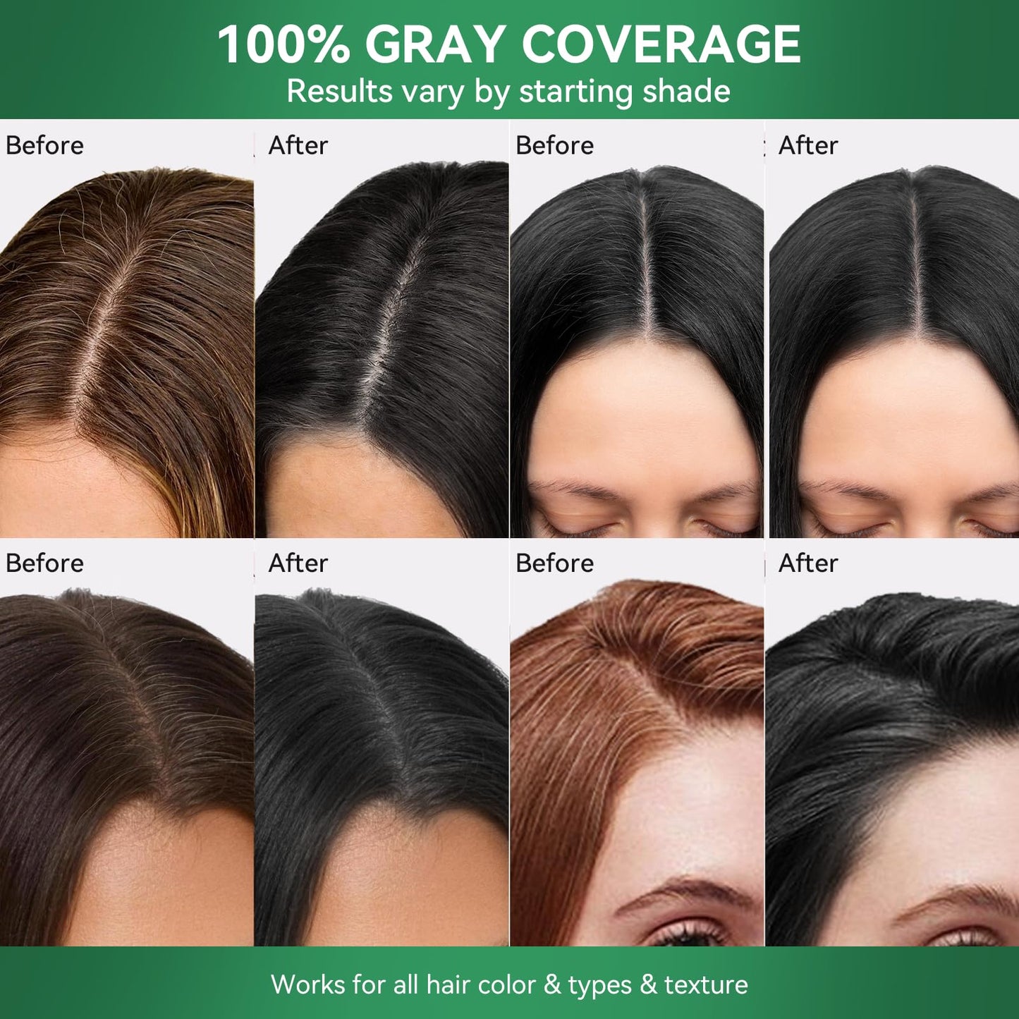 Limer Black Hair Dye Shampoo for Gray Hair, 3-in-1 Color Shampoo, 6 Herbal Extracts, 100% Grey Coverage, Non-Staining, 6-8 Weeks Lasting, for Women & Men, Shampoo para Pintar el Cabello, 460ml