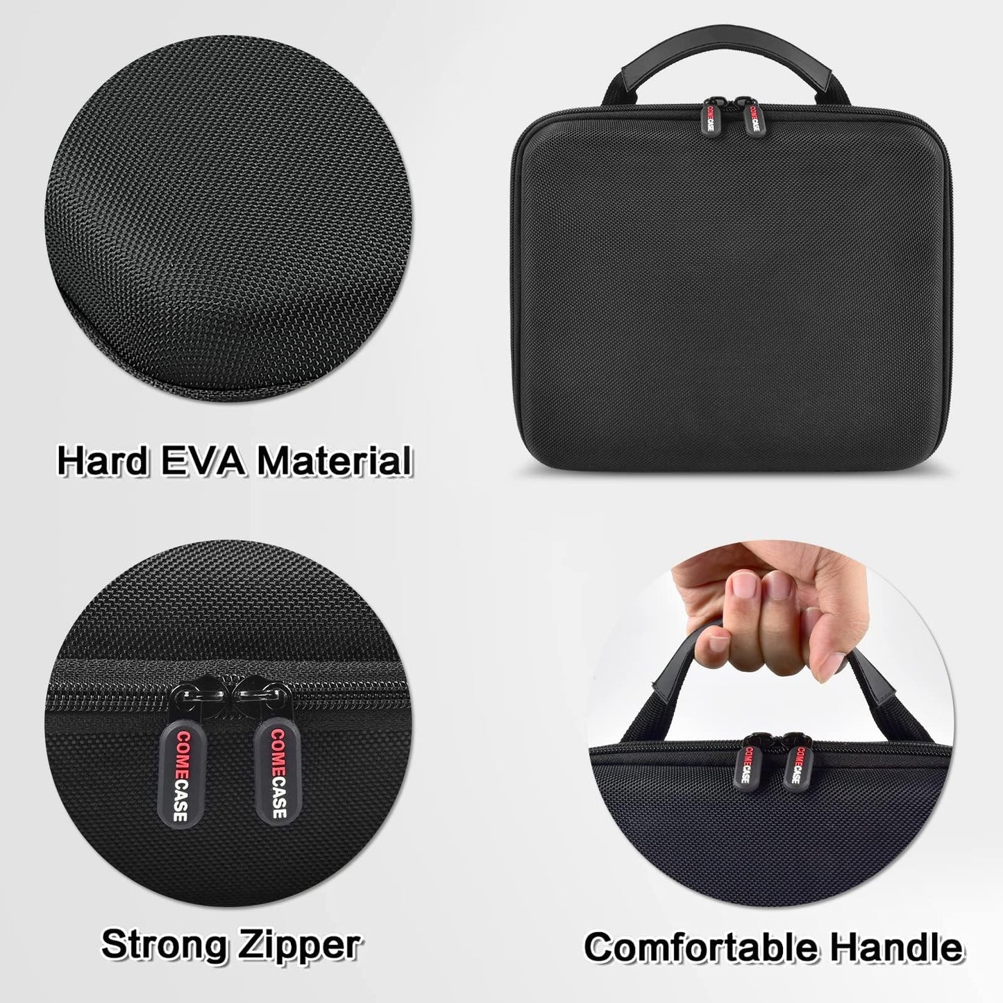 Comecase Barber Case for Hair Clippers and Trimmers, Hair Clipper Storage Bag with Dividers & Mesh Pocket, Portable Barber Travel Holder for Clipper Guards, Charging Cable & Grooming Tools (Bag Only)